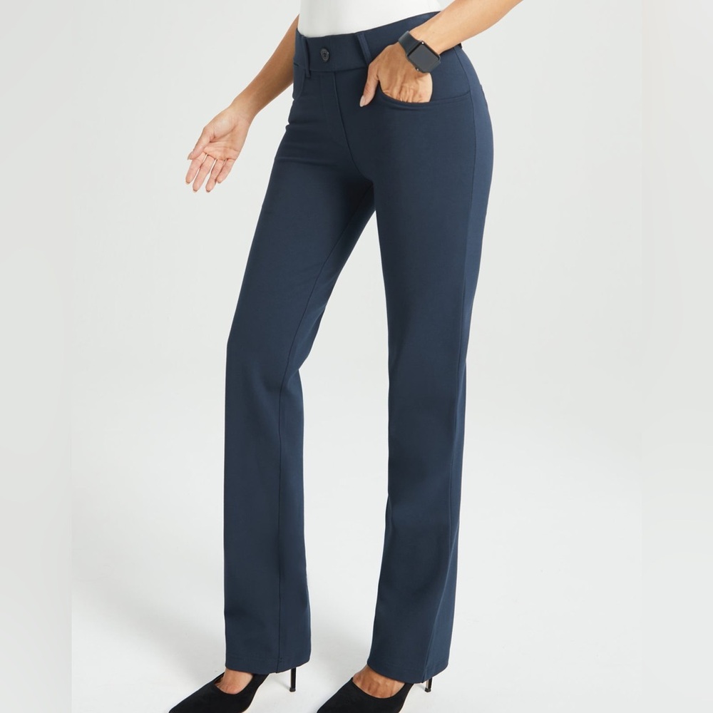 Betabrand Navy Straight 7 pocket DPYP Dress Pant Yoga Pants